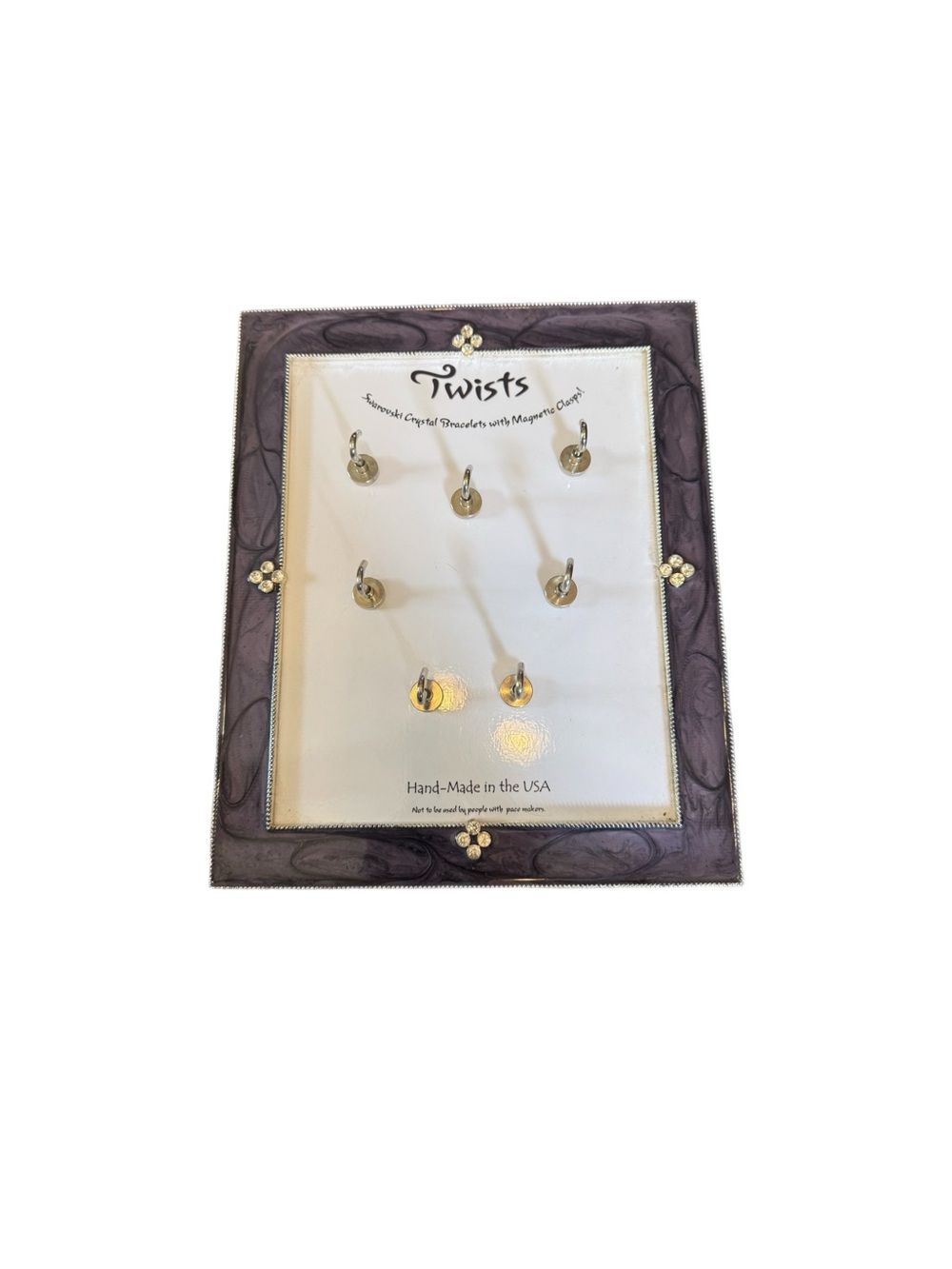 Handmade Magnetic Board for Twist Jewelry 7 Movable Hooks with Stand